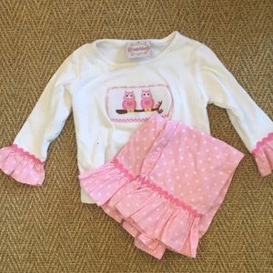 Smocked Auctions matching owl set 18m